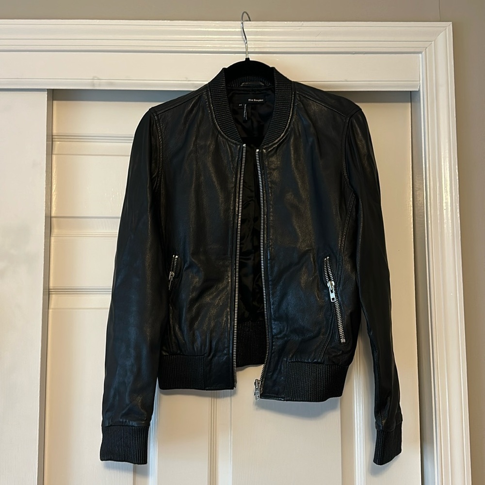 The Kooples Leather Bomber Jacket